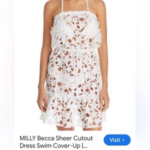 Milly White Sheer Cutout Dress 4th of July stars beach resort